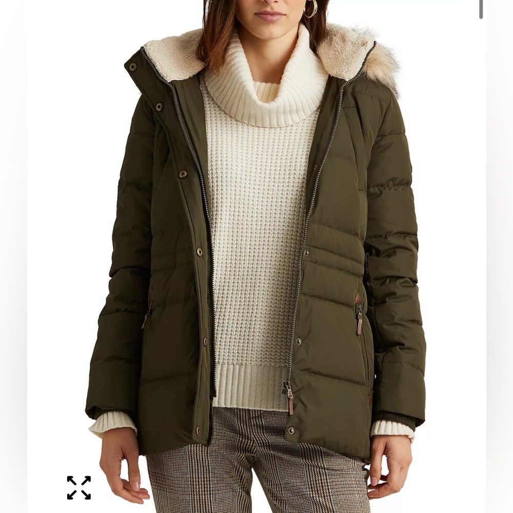 Ralph Lauren Olive down Jacket with Cream Lining